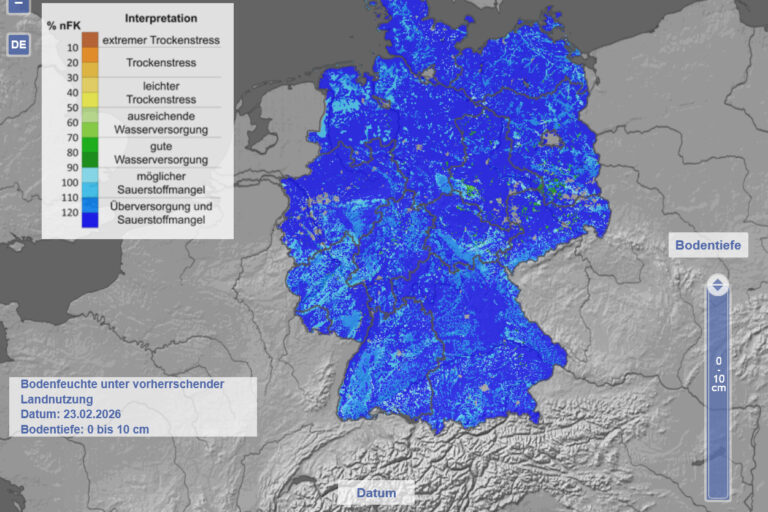 Beispielbild DWD: Bodenfeuchteviewer