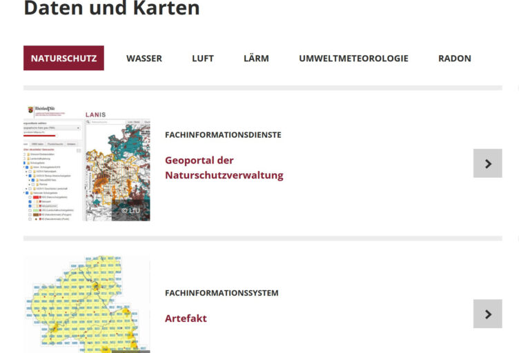 Beispielbild LfU: Daten und Karten
