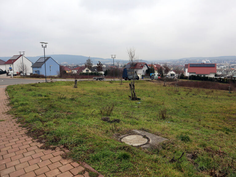 Blick auf eine Freifläche im Neubaugebiet "In den Weingärten" Bad Kreuznach