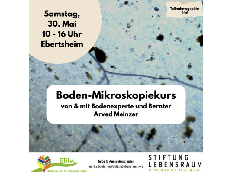 Veranstaltungshinweis Stiftung Lebensraum: 2026-05-30 - Boden-Mikroskopie