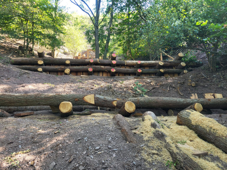Foto der Holzkastenbauten