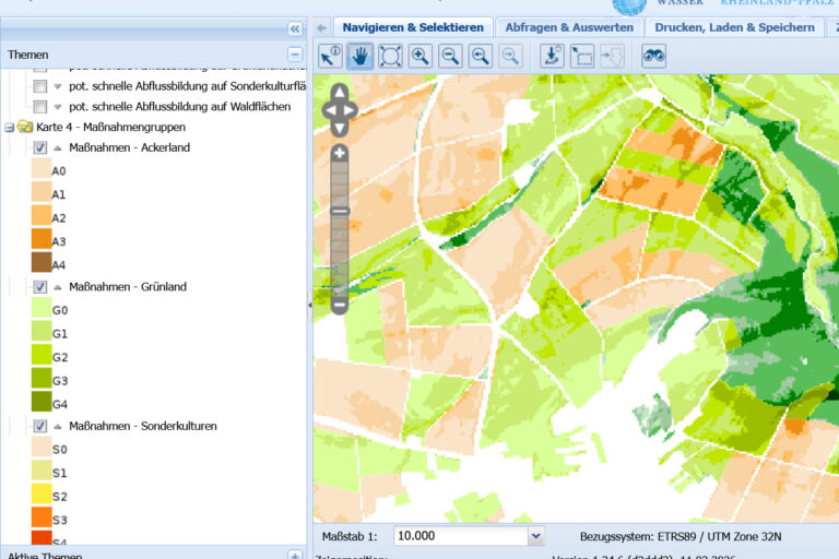 Screenshot aus der HWIP-Anwendung des LfU auf der Plattform GDA-Wasser